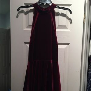 Urban Outfitters- Velvet Burgundy align dress